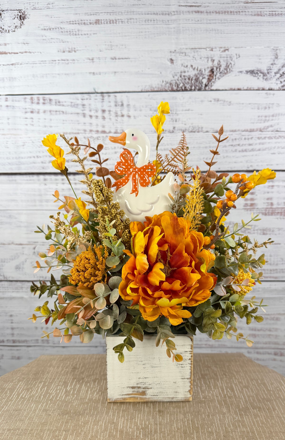 Little Miss Harvest Goose – Fall Floral Arrangement