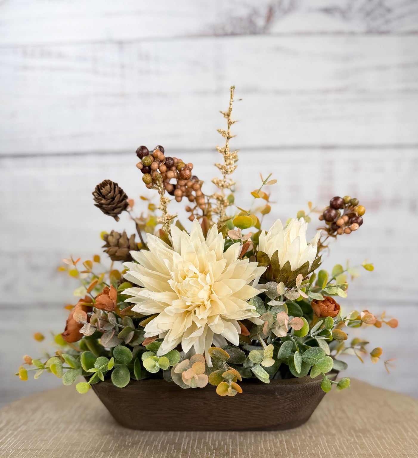 Autumn Meadow – Petite Dough Bowl Arrangement