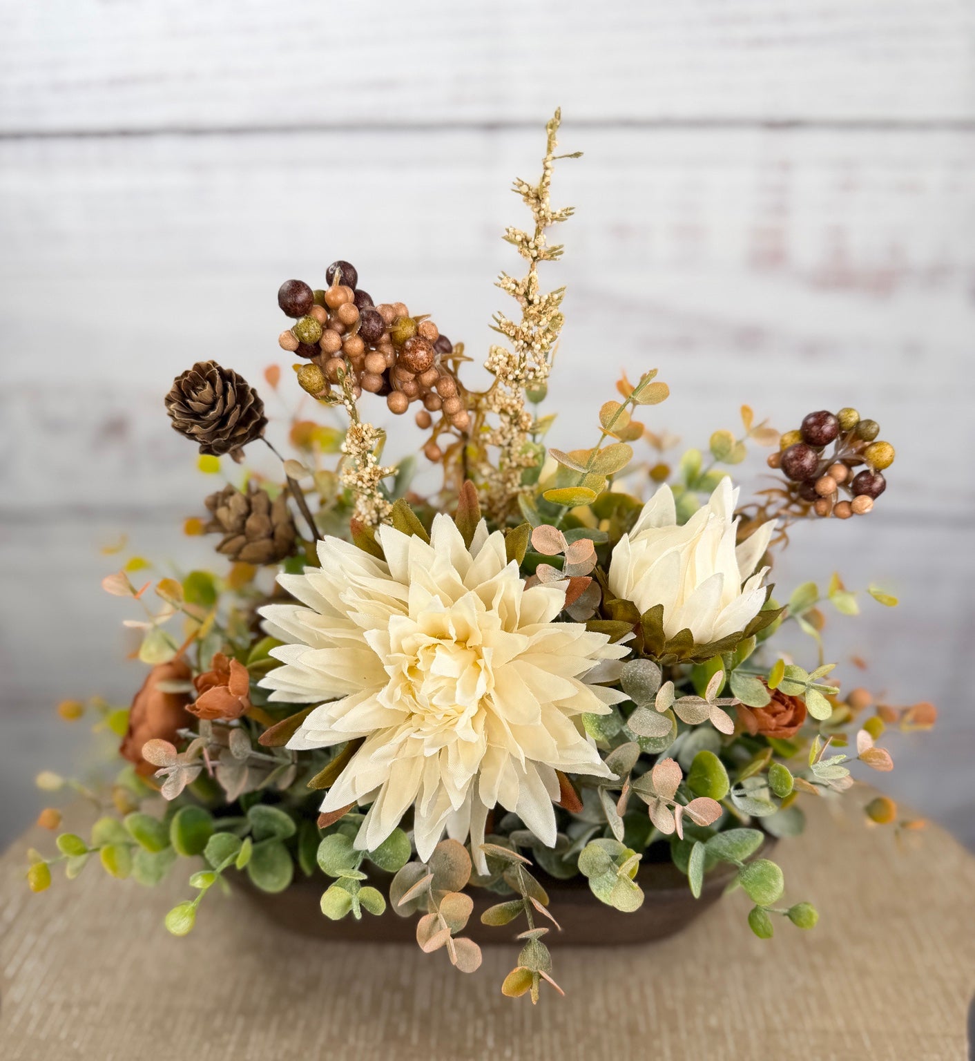 Autumn Meadow – Petite Dough Bowl Arrangement