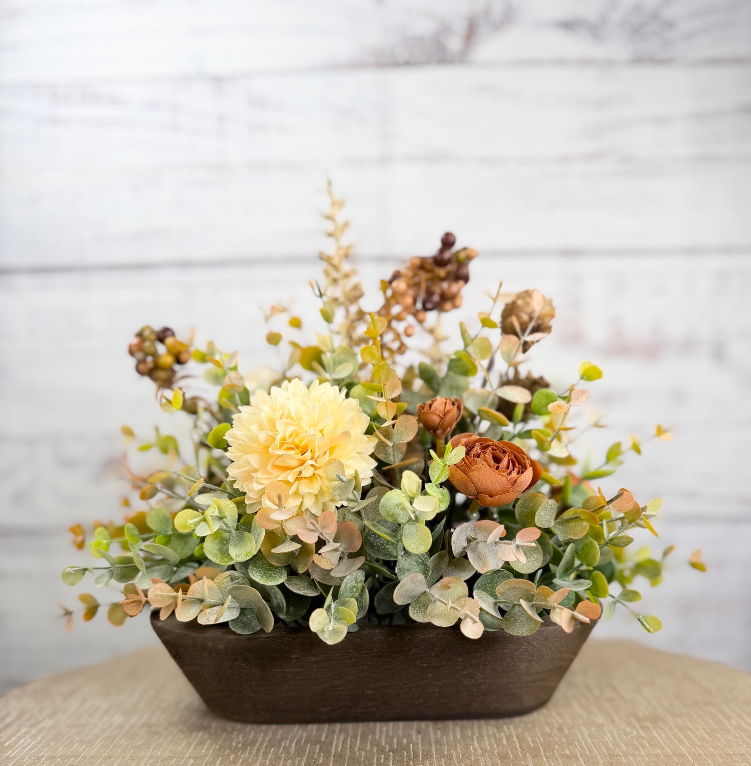 Autumn Meadow – Petite Dough Bowl Arrangement