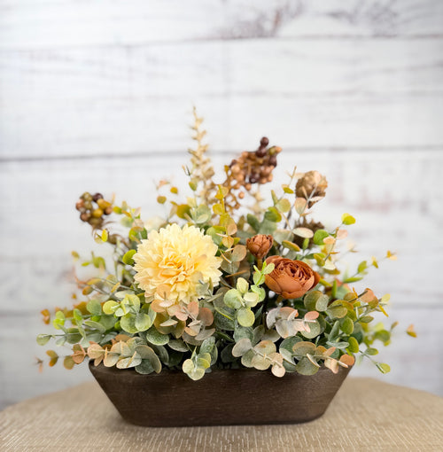 Autumn Meadow – Petite Dough Bowl Arrangement
