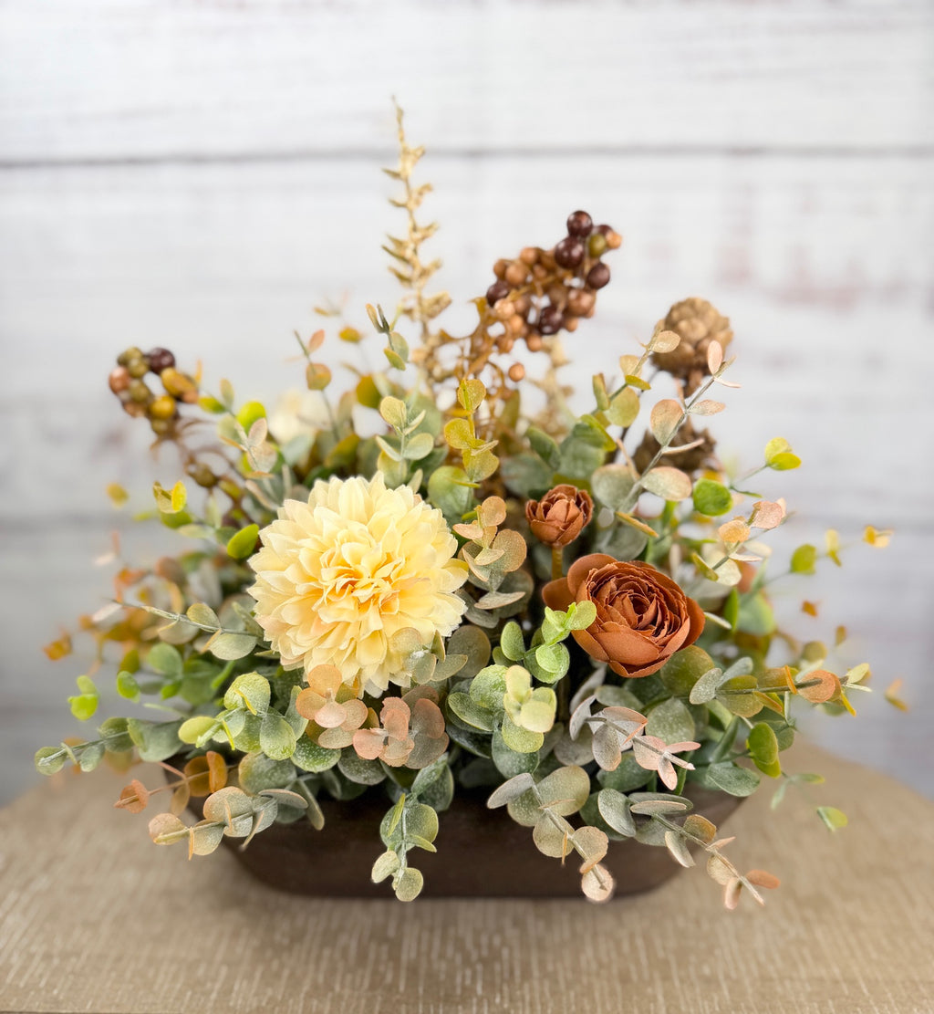 Autumn Meadow – Petite Dough Bowl Arrangement