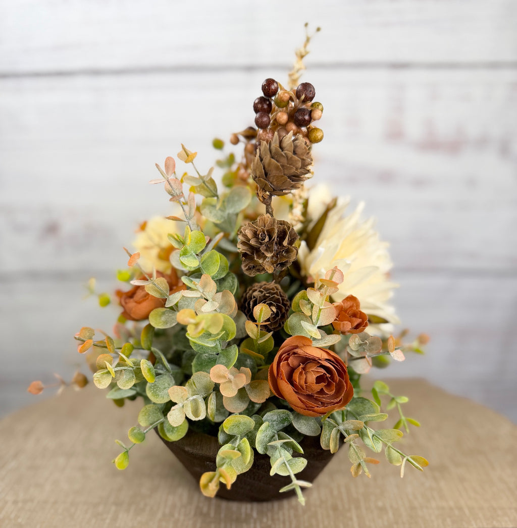 Autumn Meadow – Petite Dough Bowl Arrangement