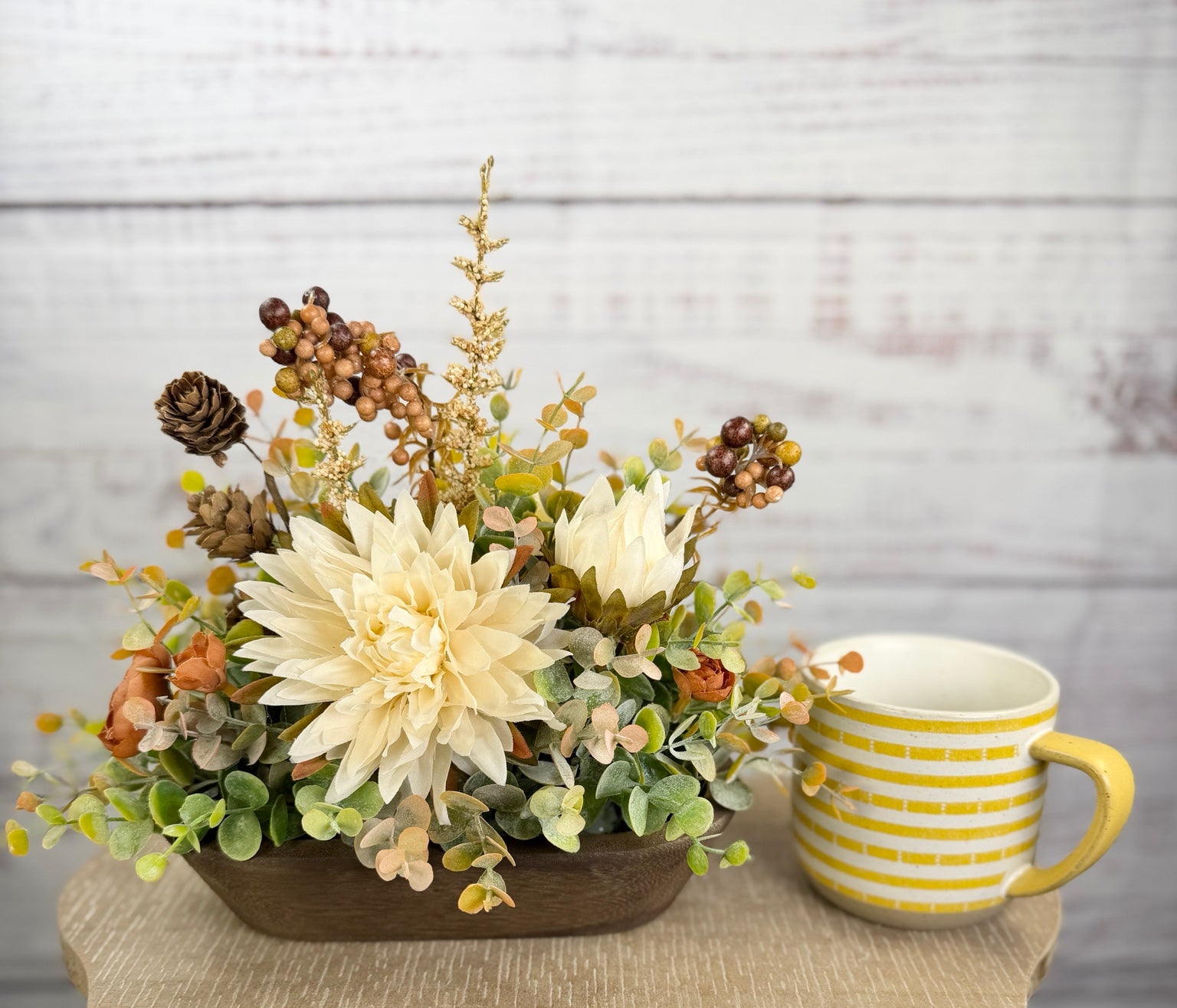 Autumn Meadow – Petite Dough Bowl Arrangement