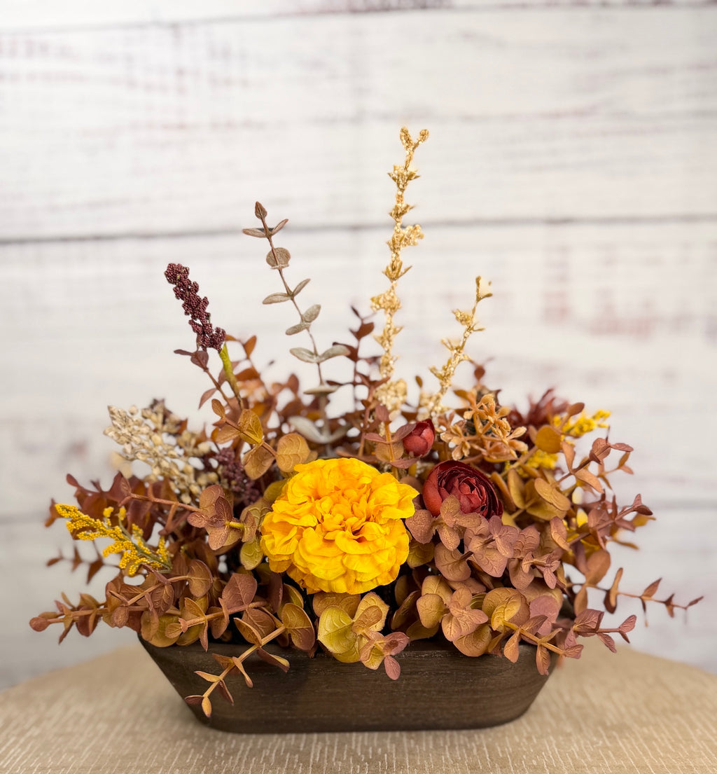 Golden Meadow Petite Fall Dough Bowl Arrangement