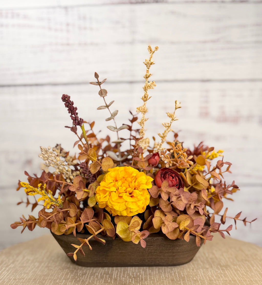 Golden Meadow Petite Fall Dough Bowl Arrangement
