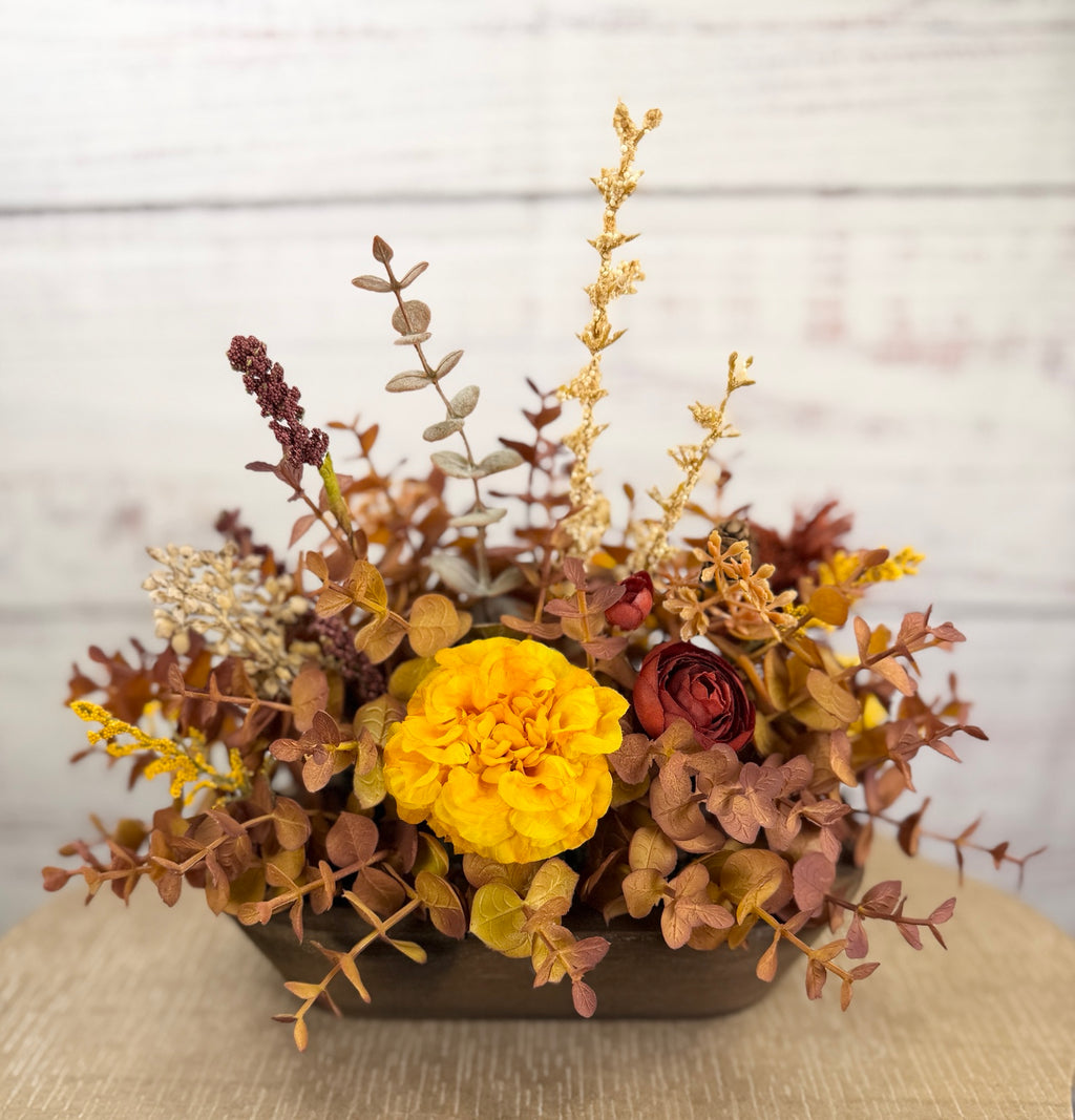 Golden Meadow Petite Fall Dough Bowl Arrangement