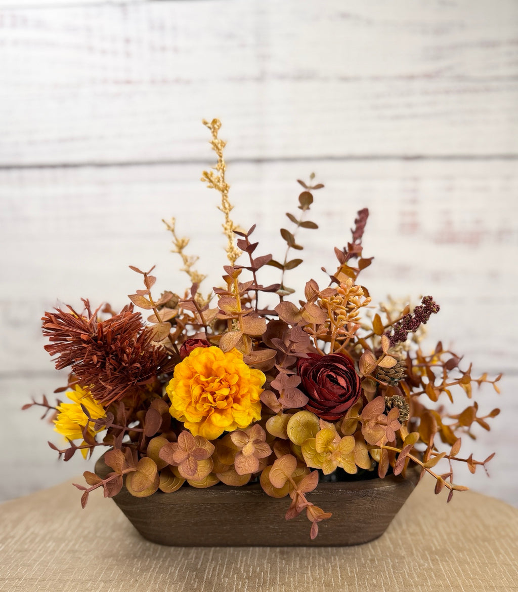 Golden Meadow Petite Fall Dough Bowl Arrangement