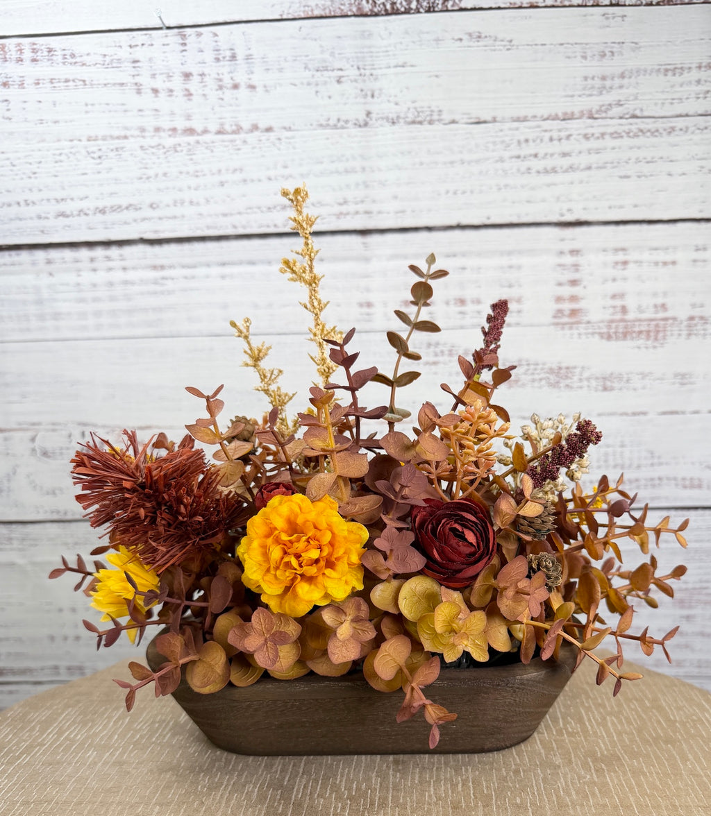 Golden Meadow Petite Fall Dough Bowl Arrangement