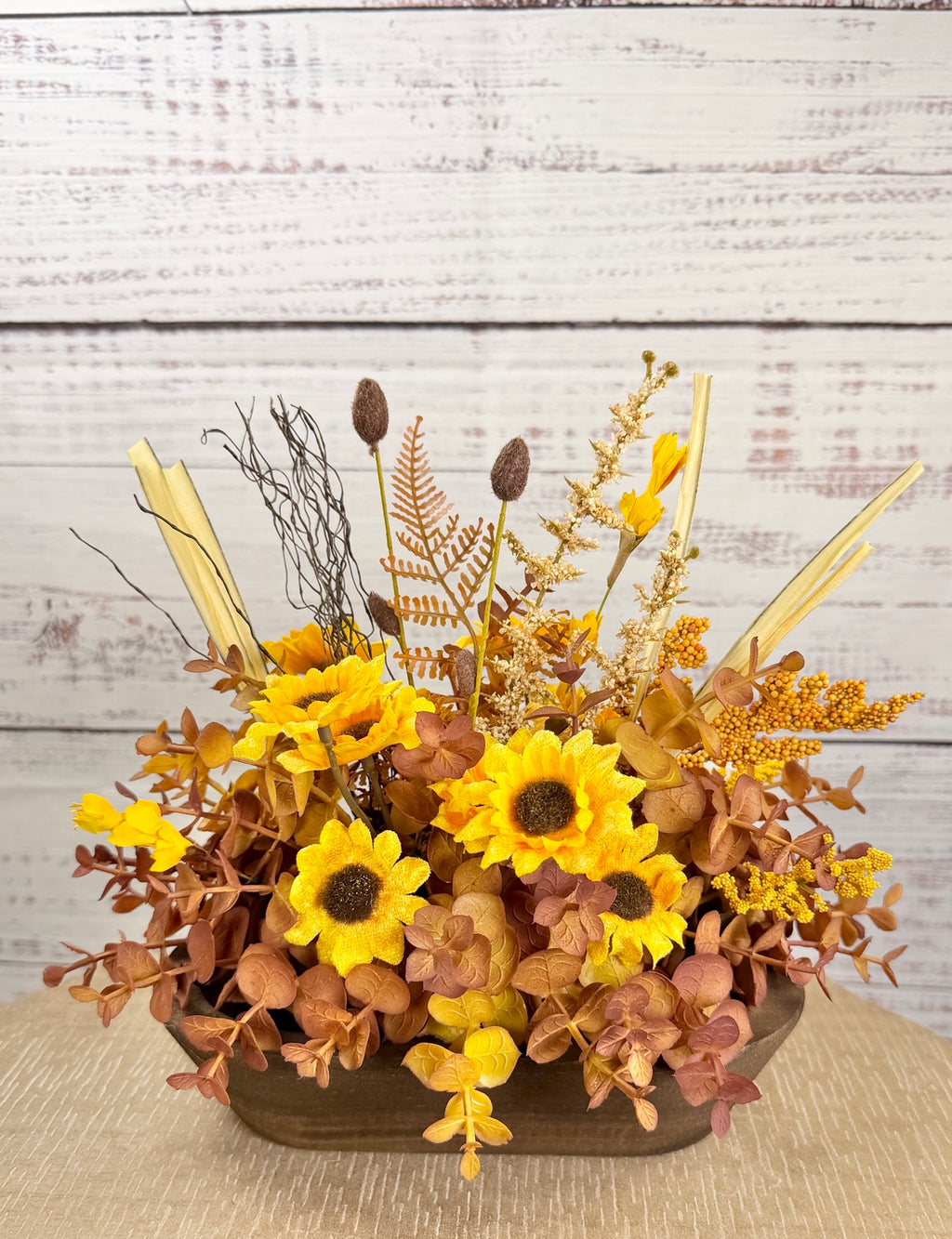 Golden Sunflower Petite Dough Bowl Arrangement