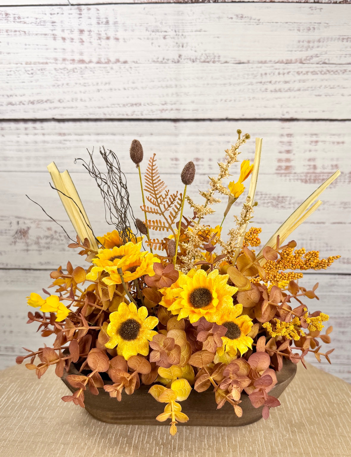 Golden Sunflower Petite Dough Bowl Arrangement