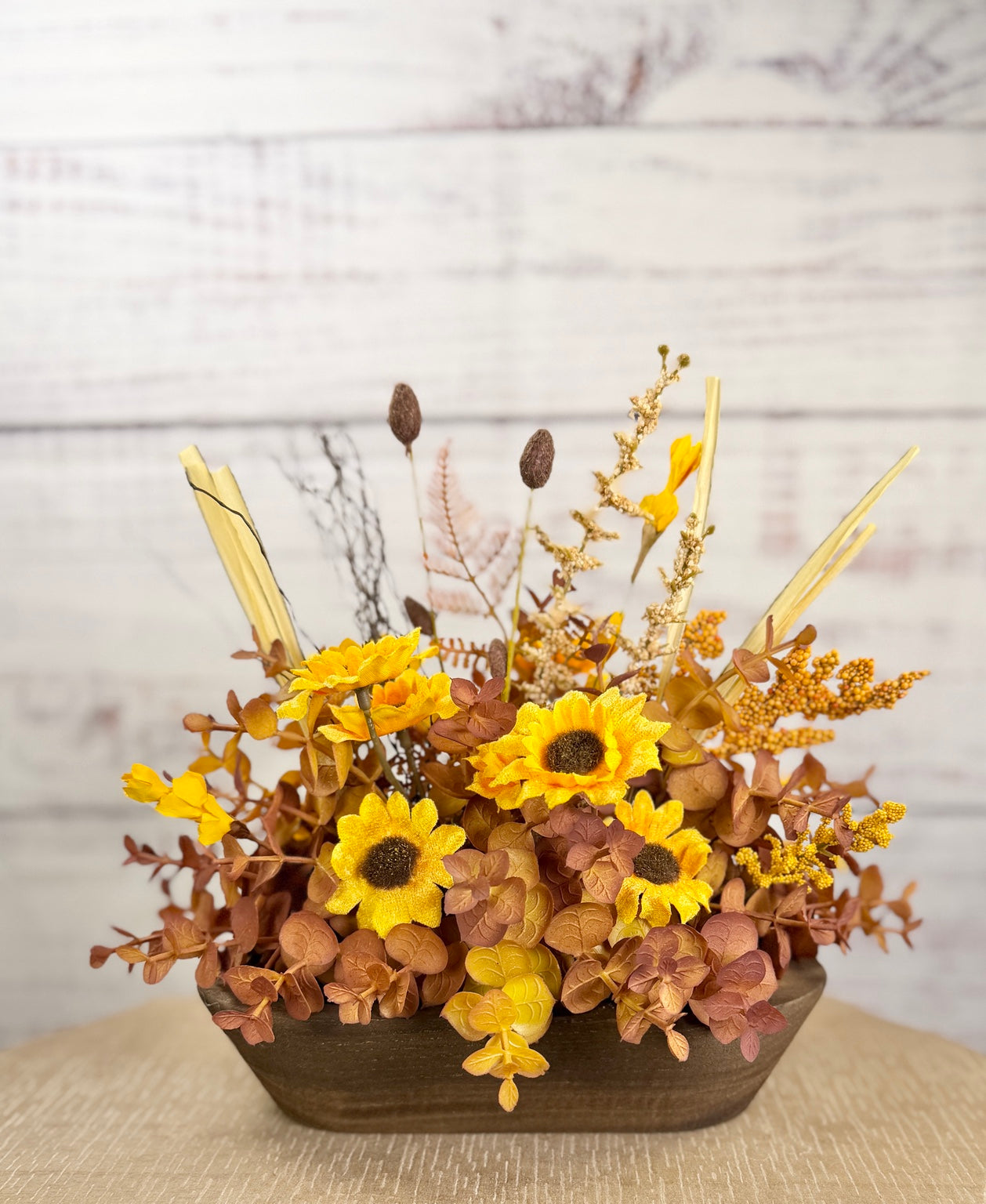Golden Sunflower Petite Dough Bowl Arrangement