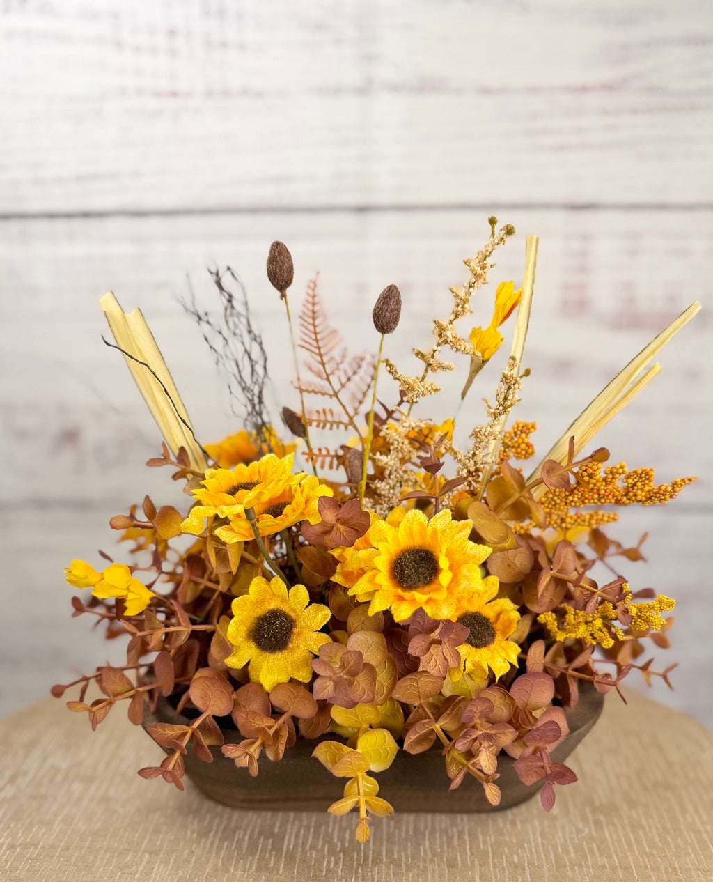 Golden Sunflower Petite Dough Bowl Arrangement