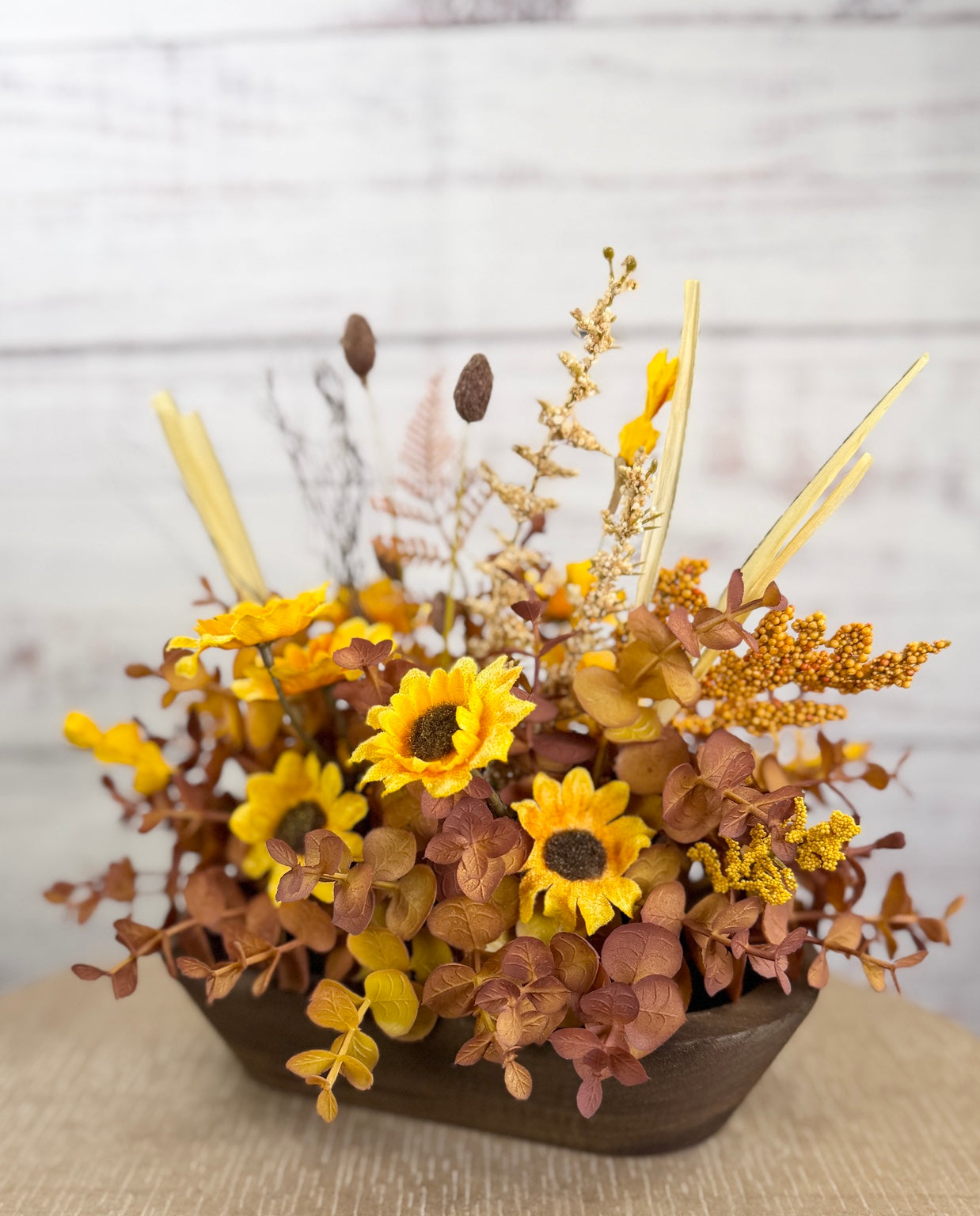 Golden Sunflower Petite Dough Bowl Arrangement