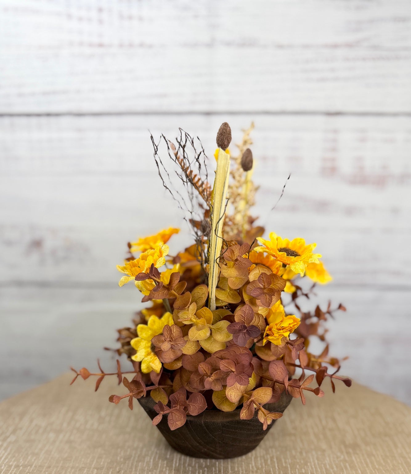 Golden Sunflower Petite Dough Bowl Arrangement