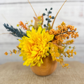 Golden Pumpkin Patch – Terracotta Pumpkin Fall Floral Arrangement