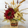 Cranberry Cottage – Burgundy Sunflower Fall Floral Arrangement