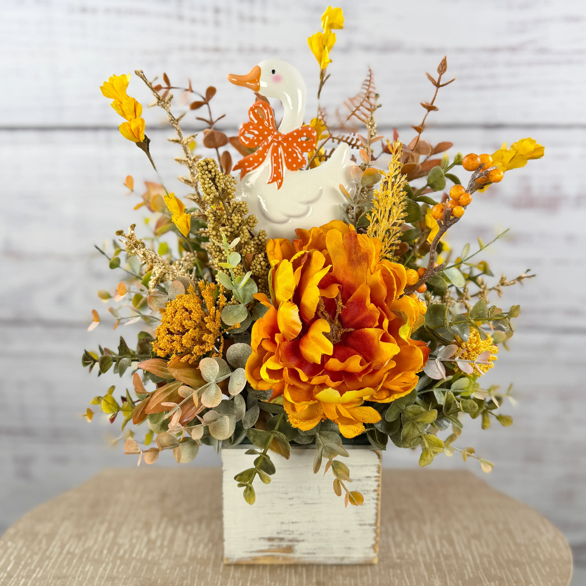 Little Miss Harvest Goose – Fall Floral Arrangement