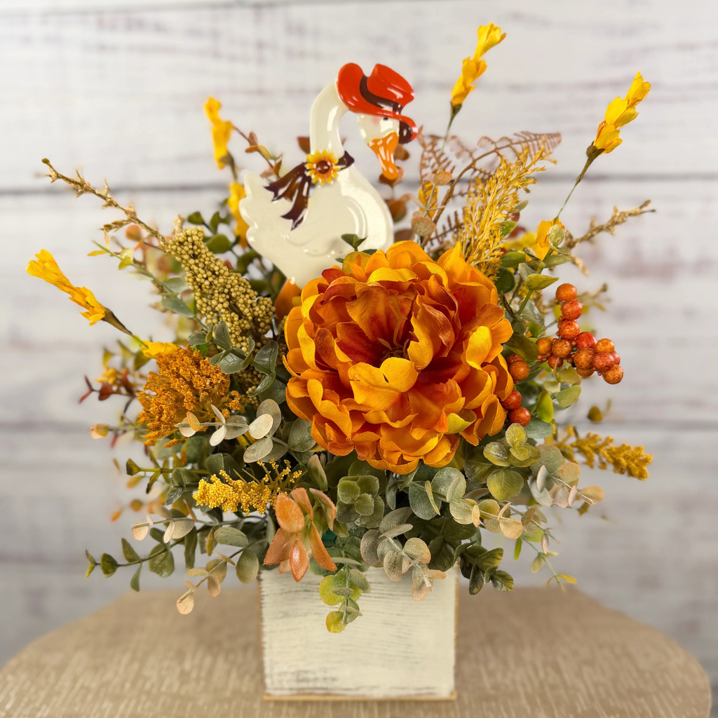 Howdy Harvest Goose – Fall Floral Arrangement