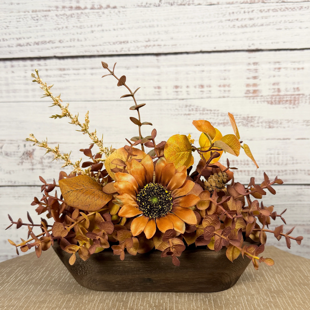 Amber Harvest – Petite Fall Dough Bowl Arrangement