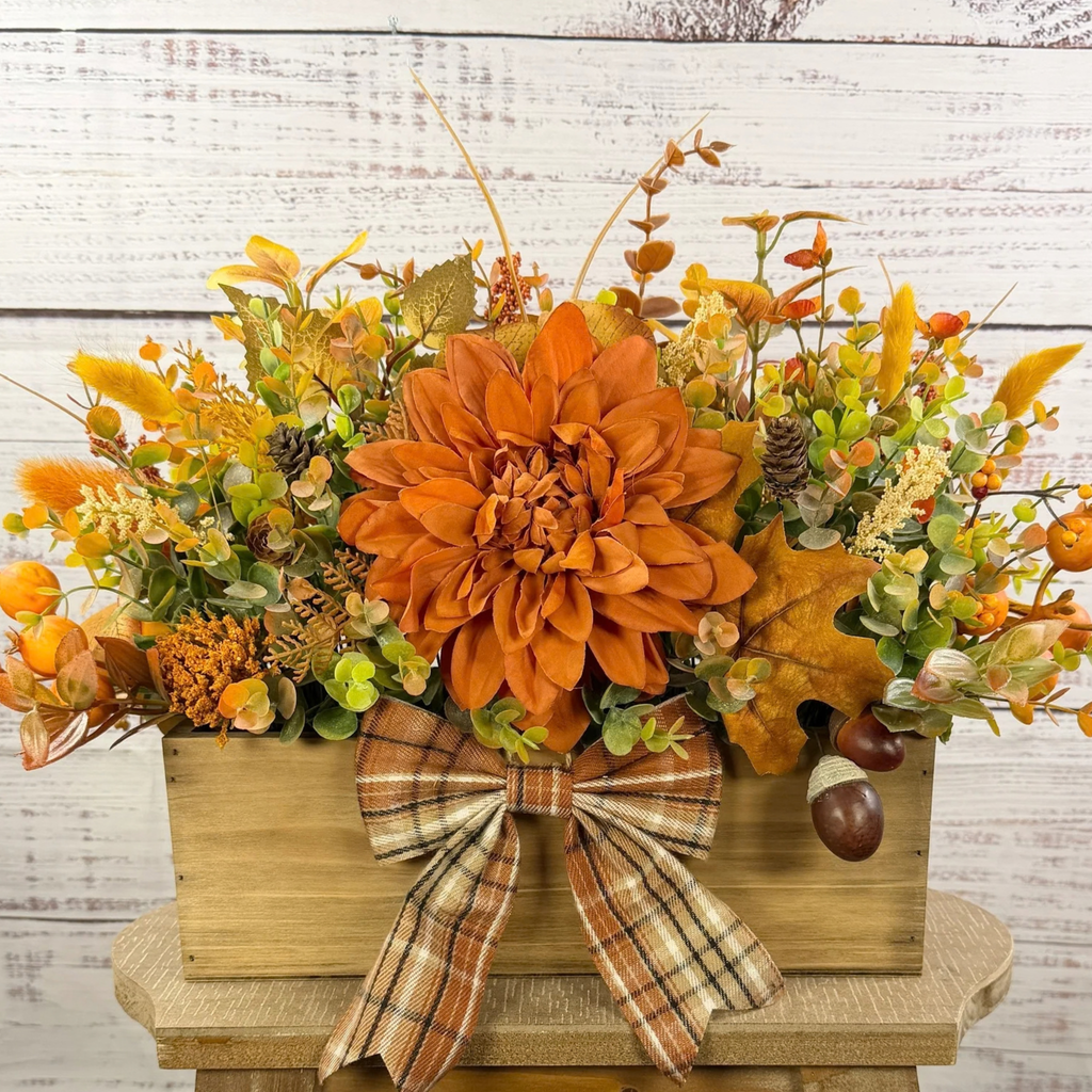 Amber Dahlia Harvest Fall Floral Arrangement – 3C