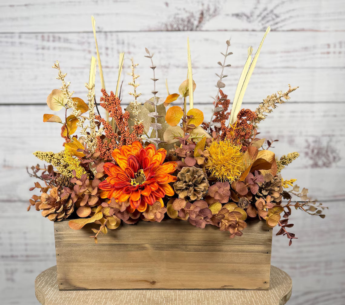 Harvest Meadow Fall Arrangement | Orange, Gold & Brown