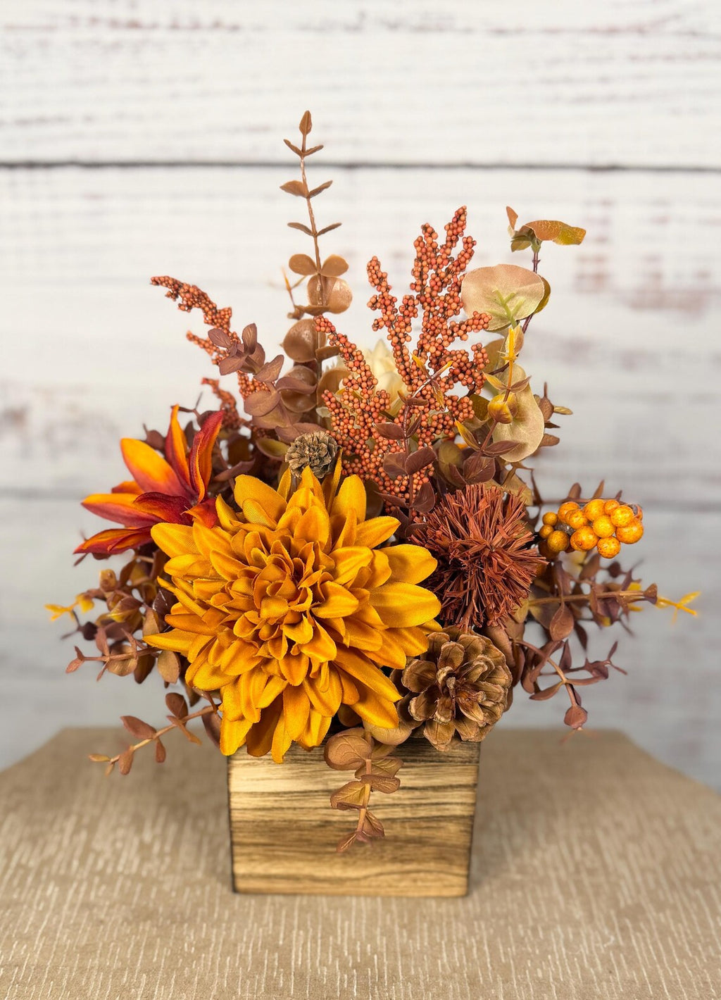Mustard Mum Fall Arrangement | Mustard Yellow, Rust & Brown