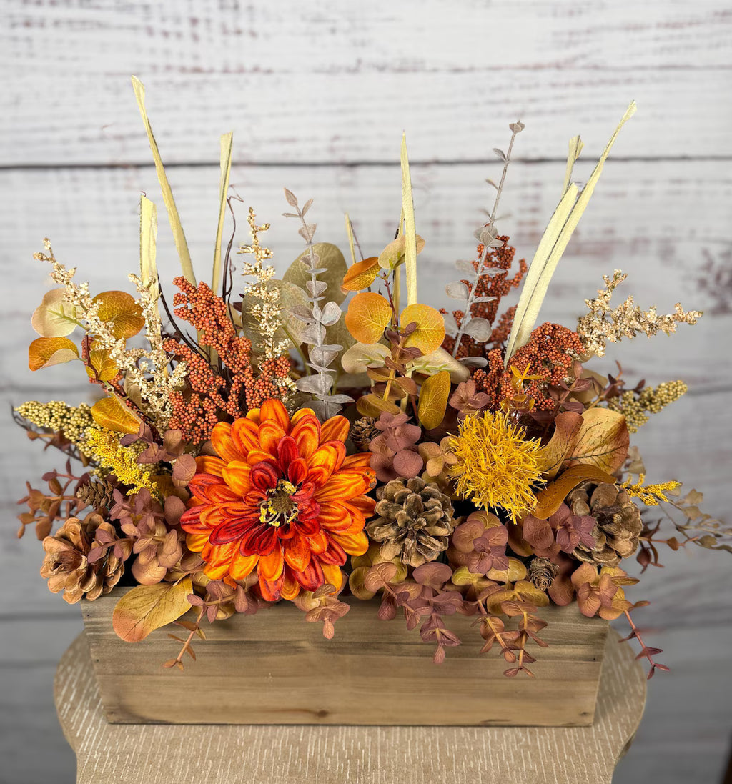 Harvest Meadow Fall Arrangement | Orange, Gold & Brown