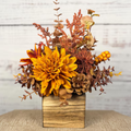 Mustard Mum Fall Arrangement | Mustard Yellow, Rust & Brown