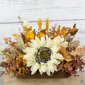 Cream Sunflower Fall Dough Bowl Arrangement