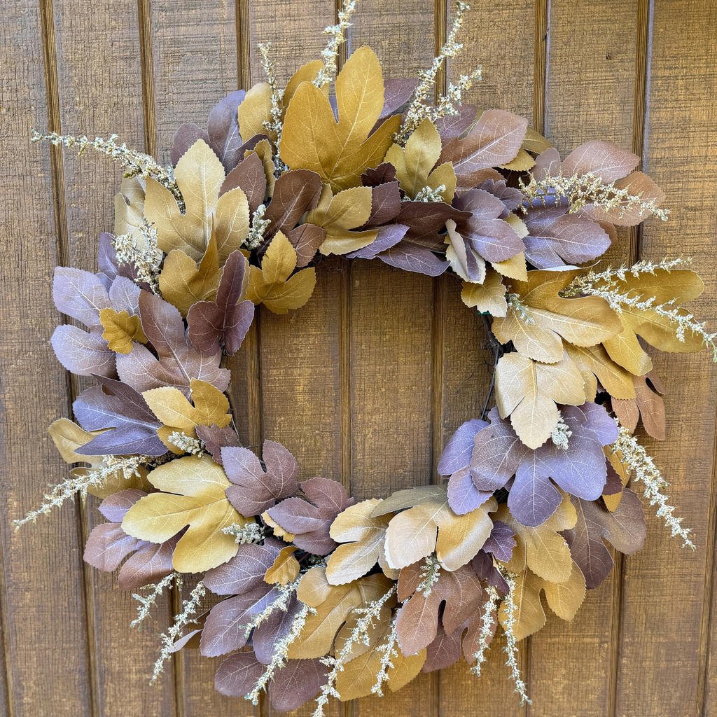 Muted Harvest Fall Leaf Wreath – 28.5”