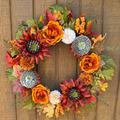 Burnt Orange Rose Fall Wreath | Orange, Rust & Olive Green