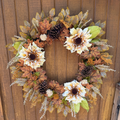 Oversized 35” Rustic Fall Sunflower Wreath