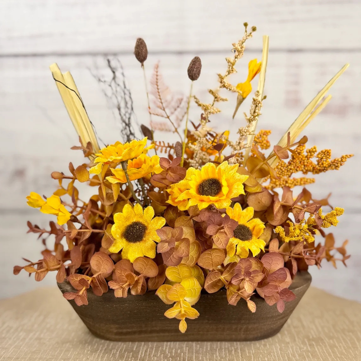 Golden Sunflower Petite Dough Bowl Arrangement